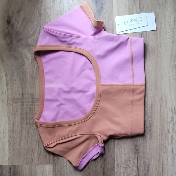 NWT L SPACE Revolutions Ribbed Colorblock Crop Top - Picture 5 of 8